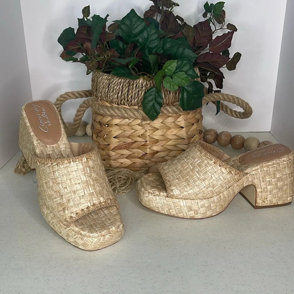 Circus NY By Sam Edelman Ilyse Platform Sandal in Bleached Beechwood, Sz 9.5 - Picture 5 of 11